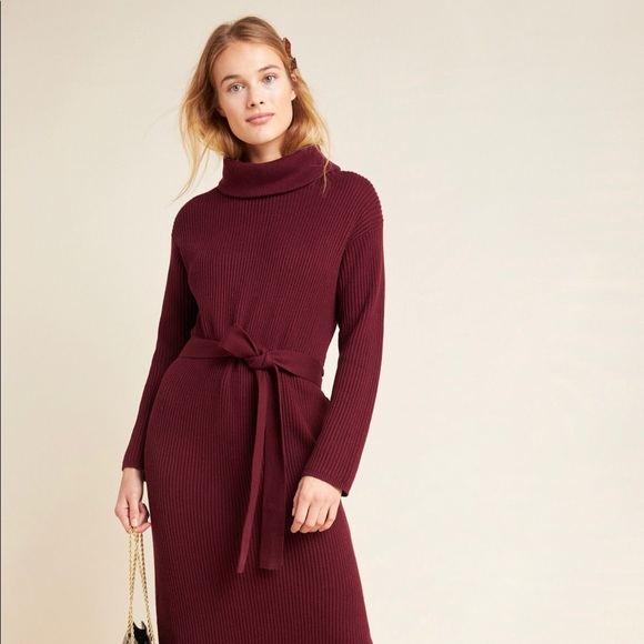 Dresses & Skirts - Anthropologie sweater dress / Burgundy - Small